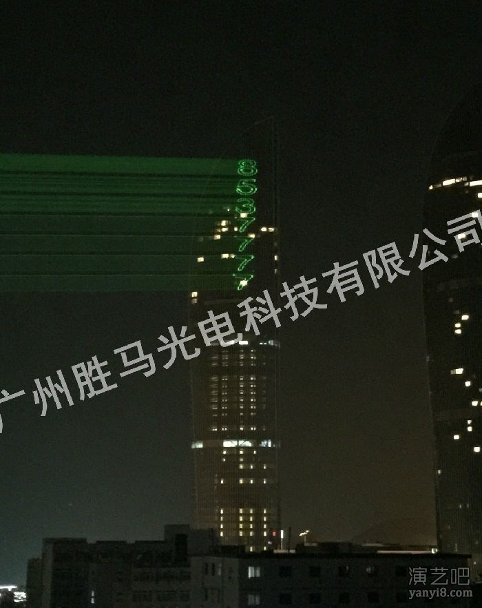 厦门世茂海峡大厦激光广告投影