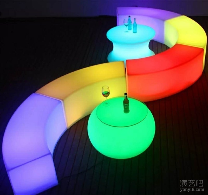 深圳活动专用LED发光方凳夜光变色立方体凳子出租赁