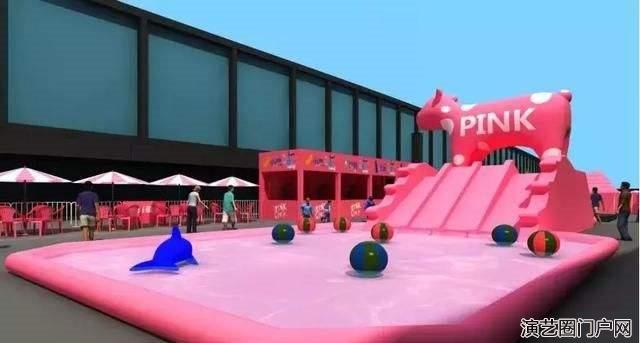 充气水上粉红滑梯制造厂家大型水上水上粉色主题乐园出