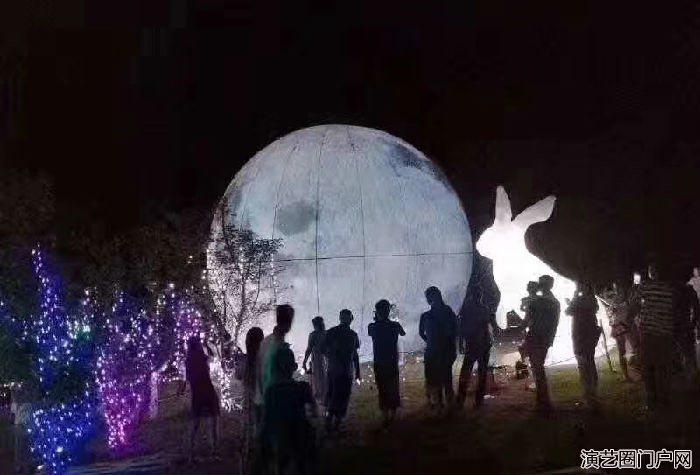 发光月亮发光兔子月球气模出租出售抖音森林呼吸灯租赁