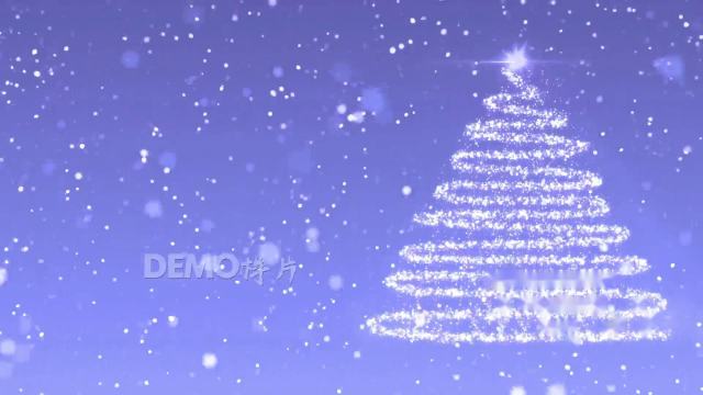 f992 蓝色点光雪花粒子飘落下雪飘雪粒子圣诞树圣诞节歌舞表演节目演出舞台LED视频背景