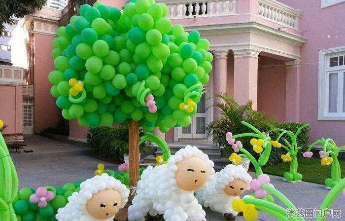 上海宝宝生日宴会酒店气球布置公司庆典商城装饰