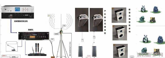 户外广操公园公园景区小区无线防水广播音响设备
