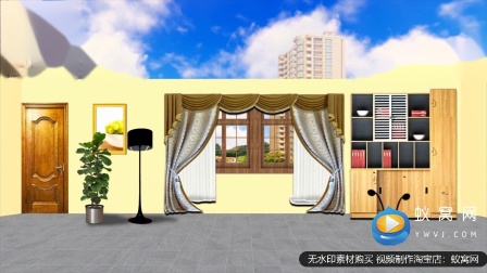 S4444 小区小品情景剧家庭背景 LED大屏背景视频素材