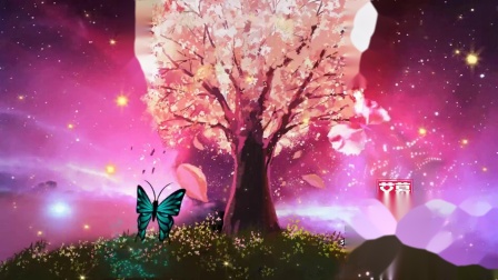 AM61814 童话大树一棵大树卡通独树树木 少儿舞蹈秀情景剧小品led大屏背景视频素材