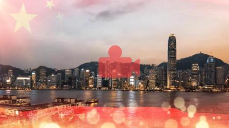 1164东方之珠香港城市建筑航拍夜景表演演出大屏幕背景led视频素材