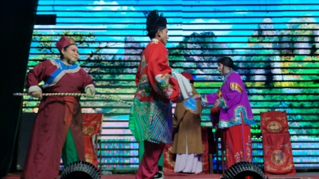 南阳市豫宏曲剧团在小史店舒庄村演出搞笑小戏《想男人》。